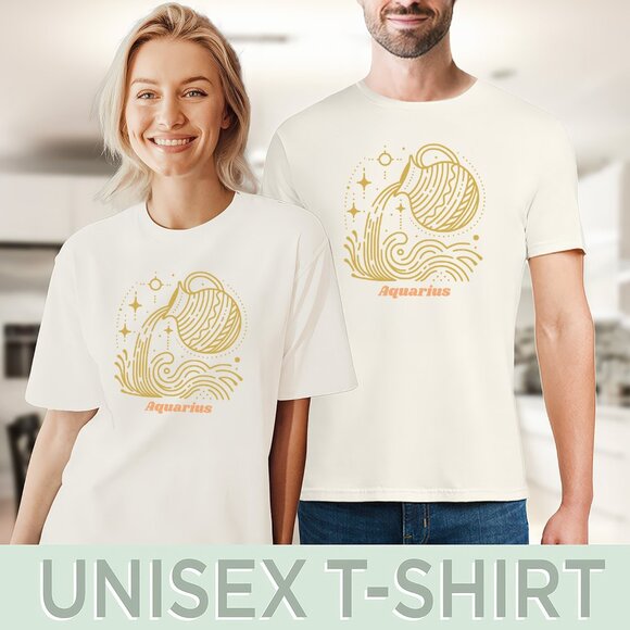 Aquarius Astrology Shirt Water Bearer Zodiac Tee - Picture 5 of 6